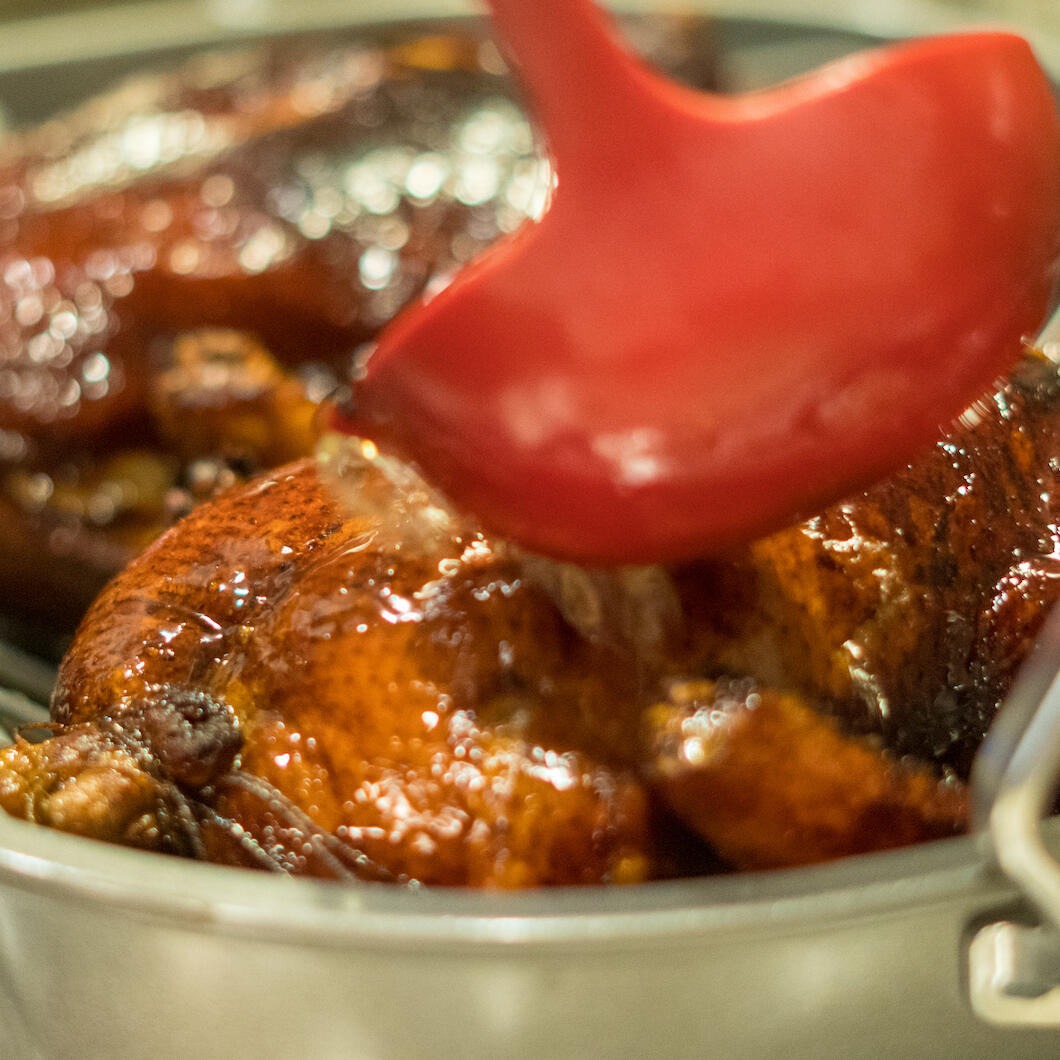 Glazed pork with sauce